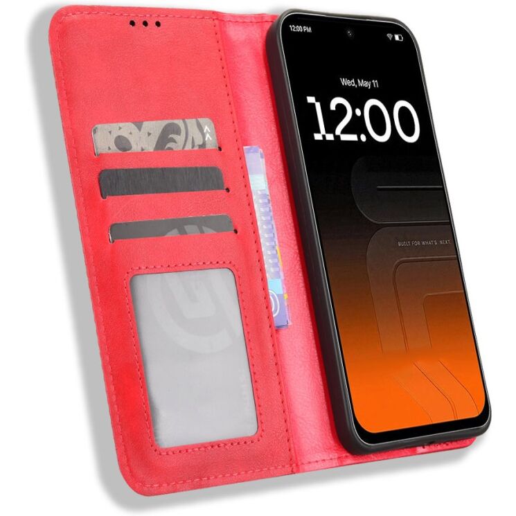 Чехол-книжка Deexe Retro Style для TECNO Pova 8 - Red: фото 6 из 19