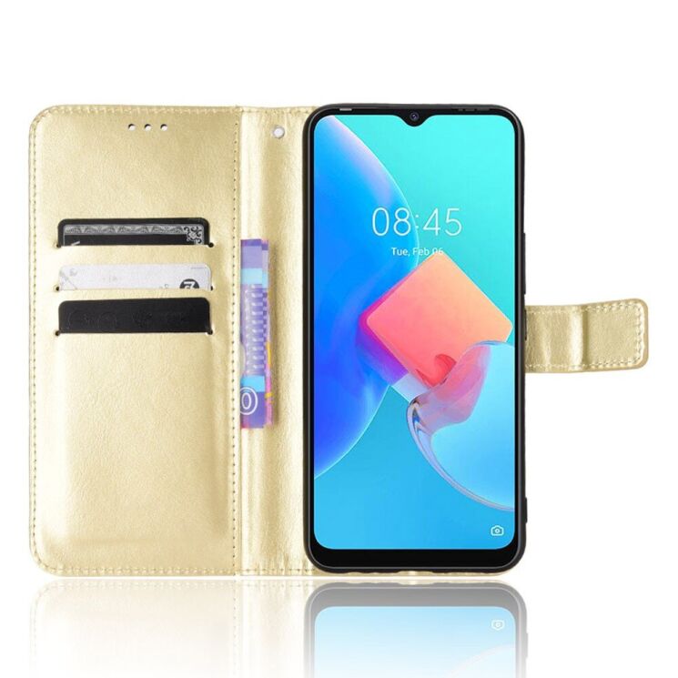 Чехол-книжка Deexe Wallet Style для Tecno Spark Go 2022 (KG5m) - Gold: фото 2 из 7