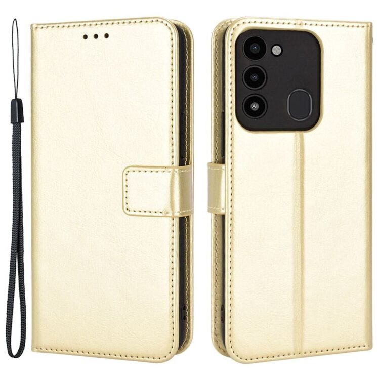 Чехол-книжка Deexe Wallet Style для Tecno Spark Go 2022 (KG5m) - Gold: фото 1 из 7