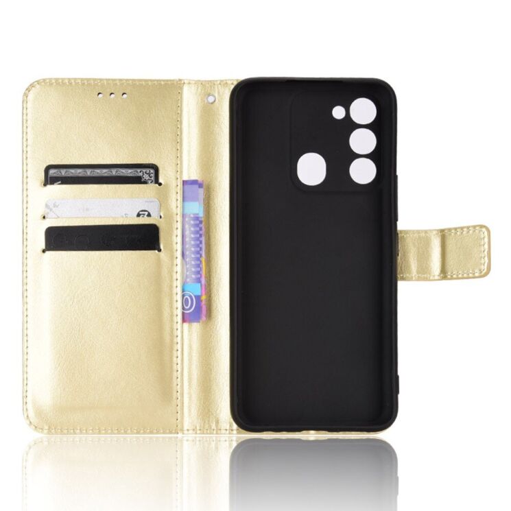 Чехол-книжка Deexe Wallet Style для Tecno Spark Go 2022 (KG5m) - Gold: фото 4 из 7