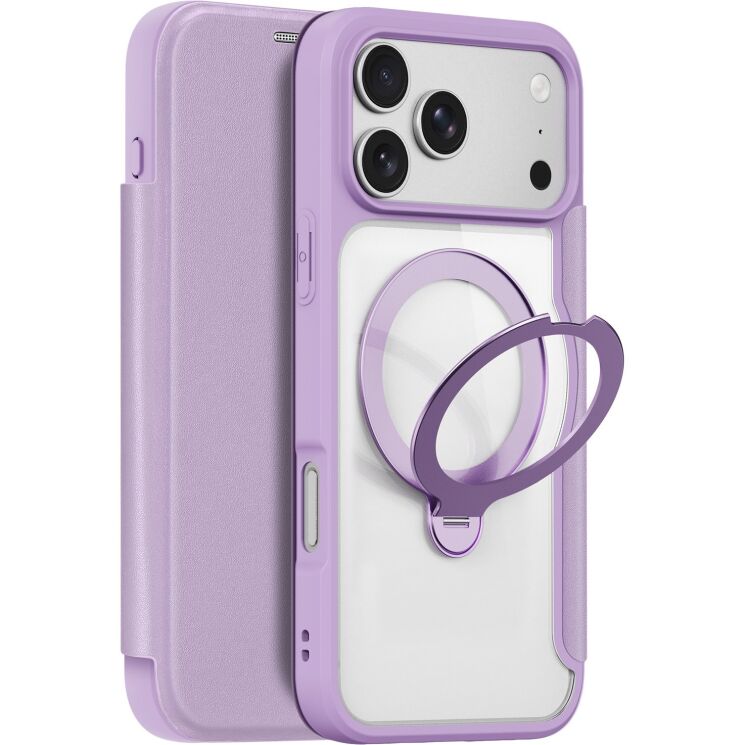 Чехол-книжка Dux Ducis Skin X Pro Magnetic Kickstand для iPhone 18 Pro / 17 Pro - Pink / Purple: фото 1 из 12