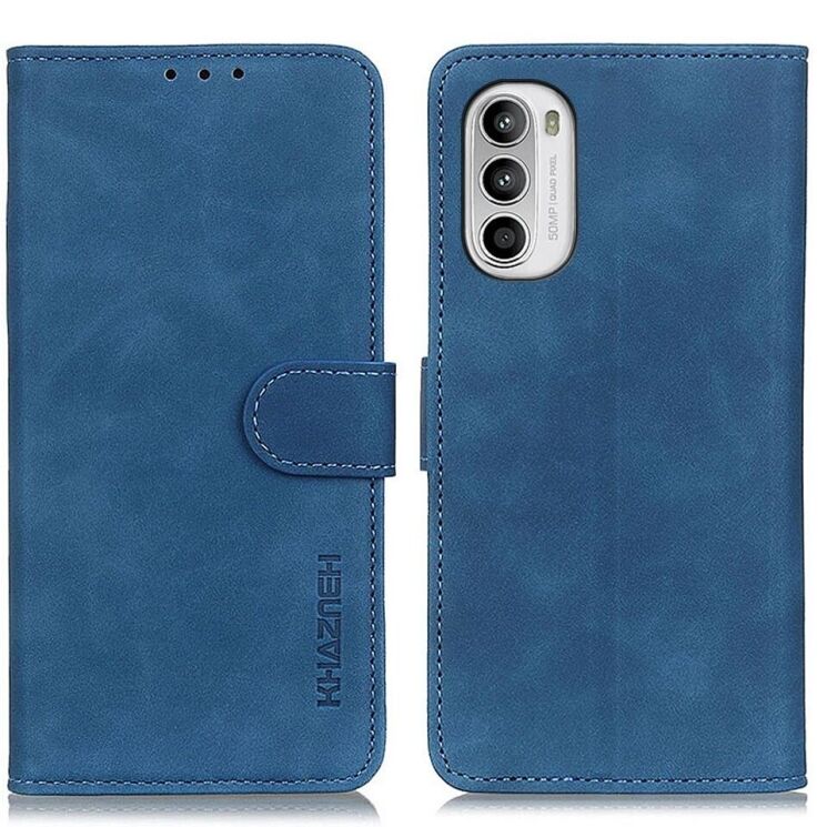Чохол-книжка KHAZNEH Retro Wallet для Motorola Moto G52 / G82 - Blue: фото 1 з 7