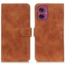 Чехол-книжка KHAZNEH Retro Wallet для Motorola Moto G55 - Brown: фото 1 из 8