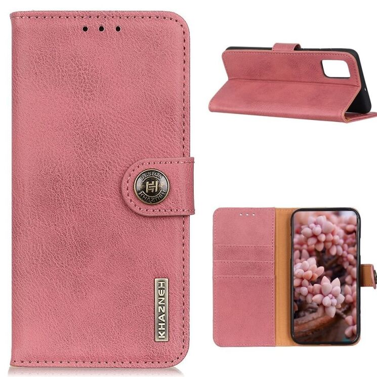 Чохол-книжка із застібкою KHAZNEH Wallet Cover для Realme 7 Pro - Pink: фото 1 з 8