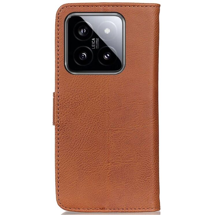 Чехол-книжка KHAZNEH Wallet Cover для Xiaomi 14 Pro - Brown: фото 6 из 9