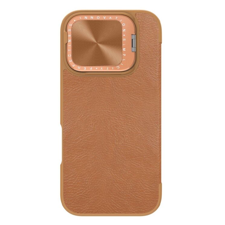 Чехол-книжка NILLKIN Qin Prop Leather Case для Apple iPhone 16 Pro Max - Brown: фото 3 из 17