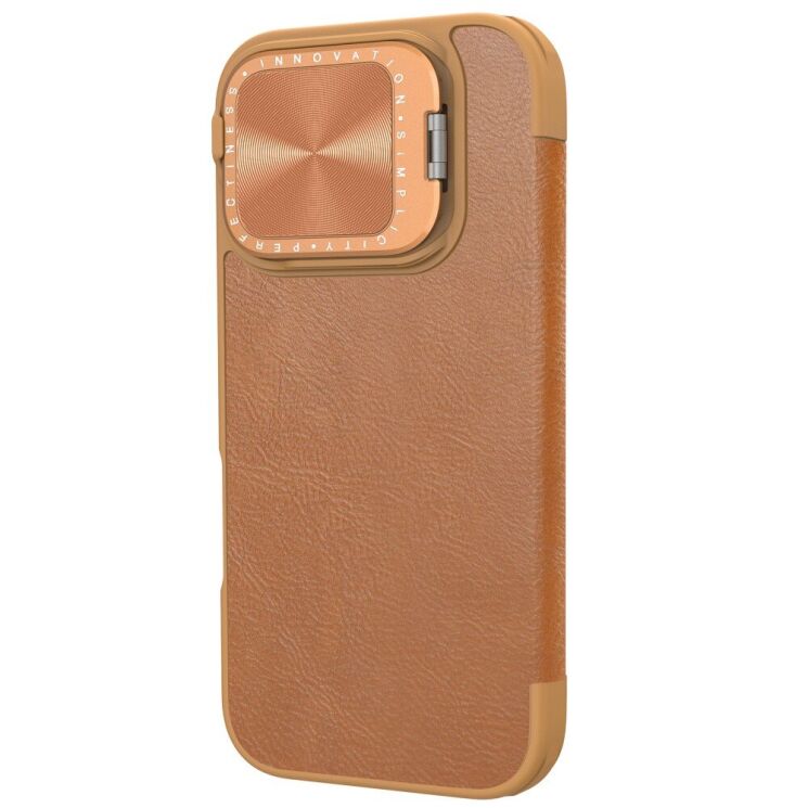 Чехол-книжка NILLKIN Qin Prop Leather Case для Apple iPhone 16 Pro Max - Brown: фото 5 из 17