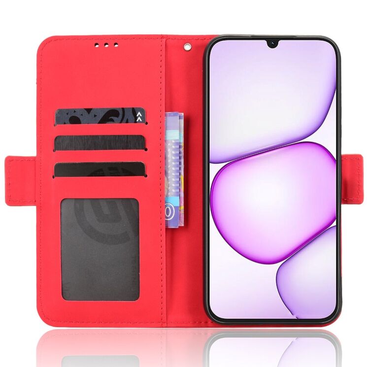 Чохол-книжка з кишеньками Deexe Wallet Stand для Realme C100i - Red: фото 5 з 15