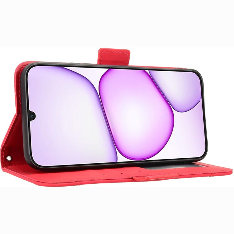 Чохол-книжка з кишеньками Deexe Wallet Stand для Realme C100i - Red: фото 6 з 15