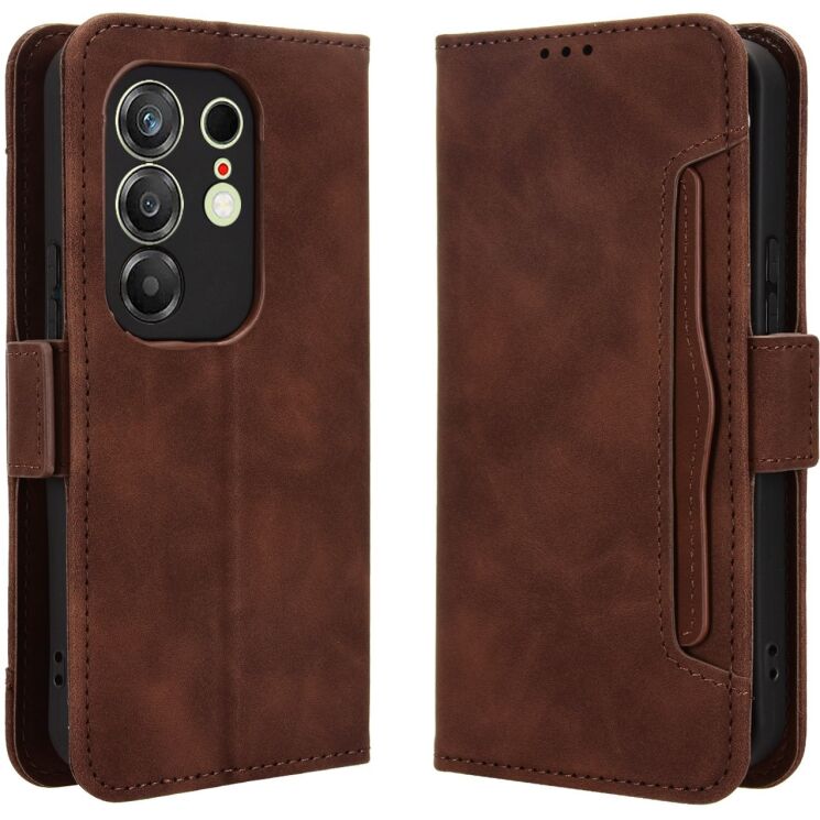 Чехол-книжка с карманами Deexe Wallet Stand для TECNO Camon 50 - Brown: фото 1 из 15