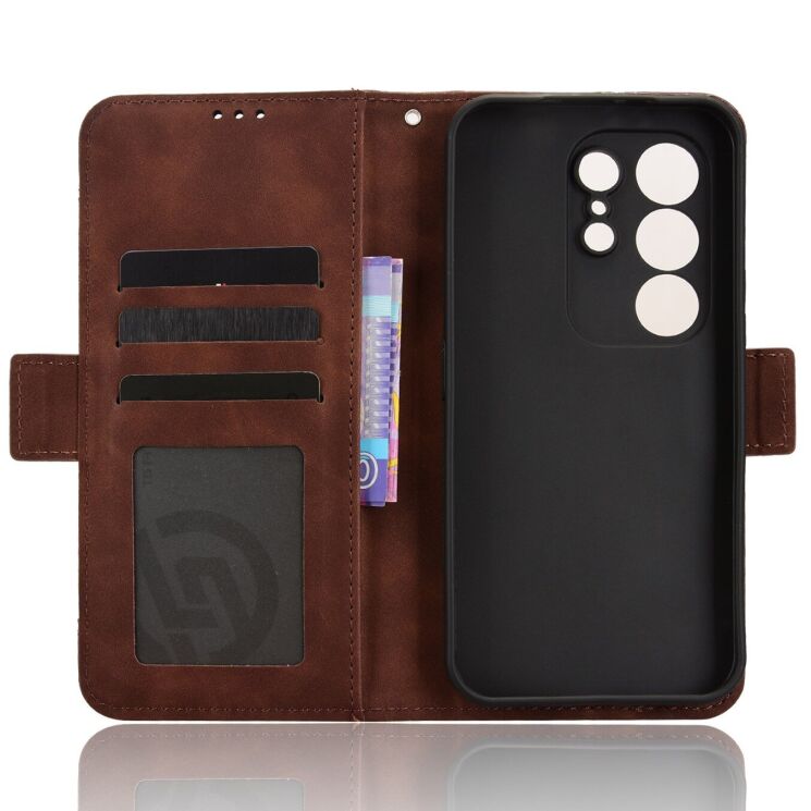 Чехол-книжка с карманами Deexe Wallet Stand для TECNO Camon 50 - Brown: фото 4 из 15
