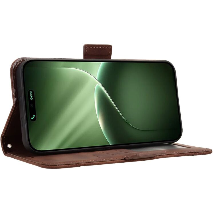 Чехол-книжка с карманами Deexe Wallet Stand для TECNO Camon 50 - Brown: фото 6 из 15
