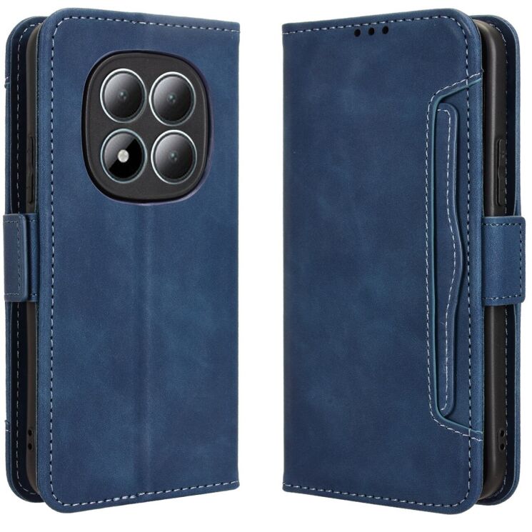 Чехол-книжка с карманами Deexe Wallet Stand для Xiaomi Redmi Note 15 Pro Plus / Poco M8 Pro 5G - Blue: фото 1 из 17