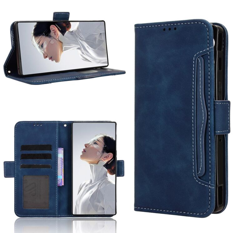 Чохол-книжка з кишеньками Deexe Wallet Stand для ZTE Nubia Red Magic 11 Air - Blue (423107L) Чохол-книжка з кишеньками Deexe Wallet Stand для ZTE Nubia Red Magic 11 Air - Blue: фото 7 з 16