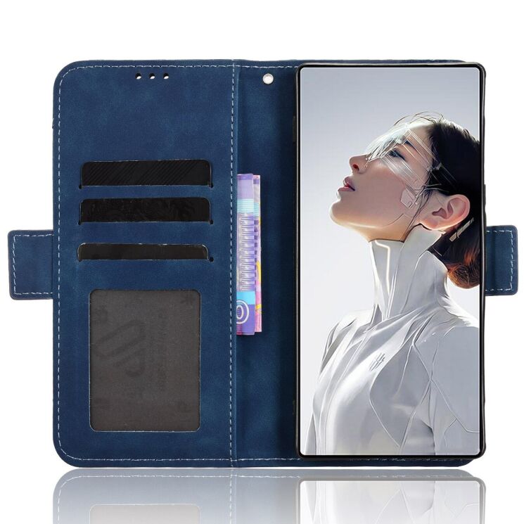 Чохол-книжка з кишеньками Deexe Wallet Stand для ZTE Nubia Red Magic 11 Air - Blue (423107L) Чохол-книжка з кишеньками Deexe Wallet Stand для ZTE Nubia Red Magic 11 Air - Blue: фото 4 з 16
