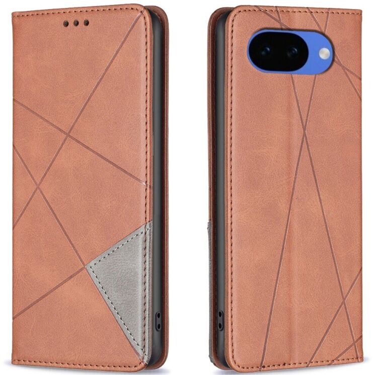 Чехол-книжка с карманами UniCase Geometric Pattern для Google Pixel 10a - Brown: фото 1 из 10