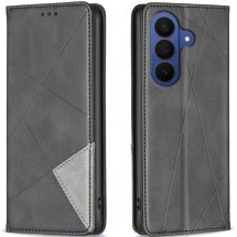 Чехол-книжка с карманами UniCase Geometric Pattern для Samsung Galaxy S26 Plus - Black: фото 1 из 10