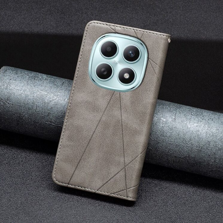 Чехол-книжка с карманами UniCase Geometric Pattern для Xiaomi Redmi Note 15 (4G/5G) / Poco M8 - Red: фото 10 из 10