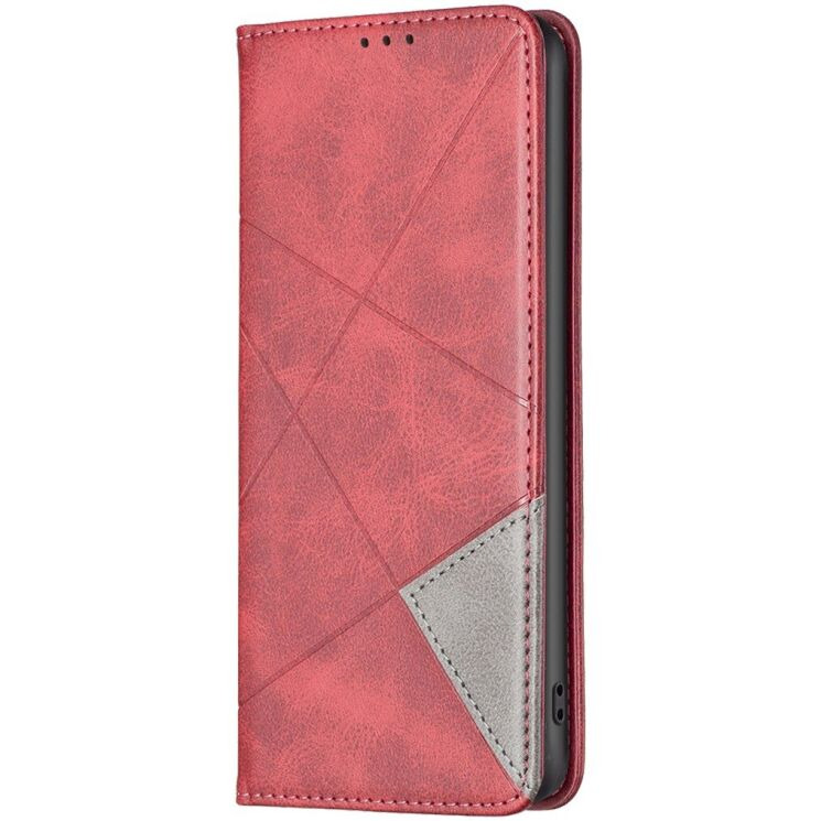 Чехол-книжка с карманами UniCase Geometric Pattern для Xiaomi Redmi Note 15 (4G/5G) / Poco M8 - Red: фото 2 из 10