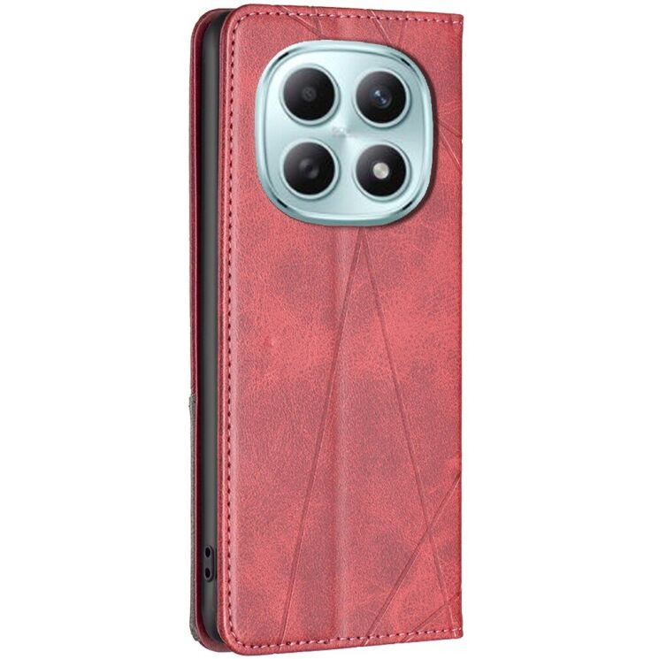 Чехол-книжка с карманами UniCase Geometric Pattern для Xiaomi Redmi Note 15 (4G/5G) / Poco M8 - Red: фото 3 из 10