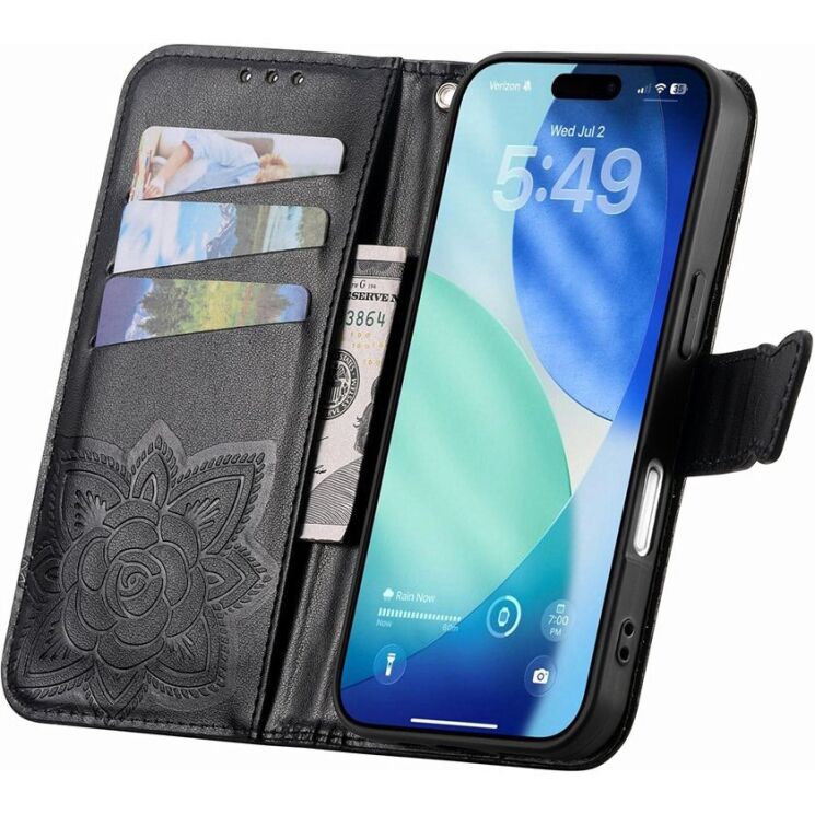 Чохол-книжка з малюнком UniCase Butterfly Pattern для iPhone 18 Pro / 17 Pro - Black (423624B) Чохол-книжка з малюнком UniCase Butterfly Pattern для iPhone 18 Pro / 17 Pro - Black: фото 2 з 9