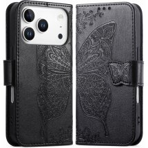 Чохол-книжка з малюнком UniCase Butterfly Pattern для iPhone 18 Pro / 17 Pro - Black: фото 1 з 9