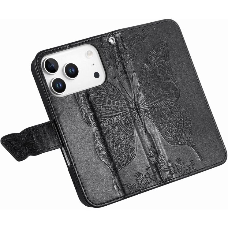 Чохол-книжка з малюнком UniCase Butterfly Pattern для iPhone 18 Pro / 17 Pro - Black (423624B) Чохол-книжка з малюнком UniCase Butterfly Pattern для iPhone 18 Pro / 17 Pro - Black: фото 4 з 9