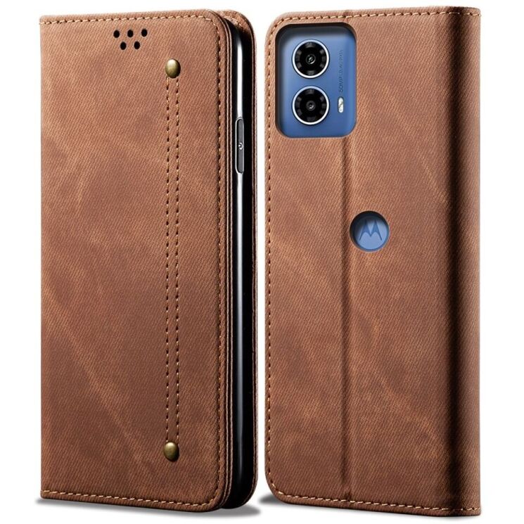 Чехол-книжка UniCase Jeans Wallet для Motorola Edge 50 Fusion - Coffee: фото 1 из 6