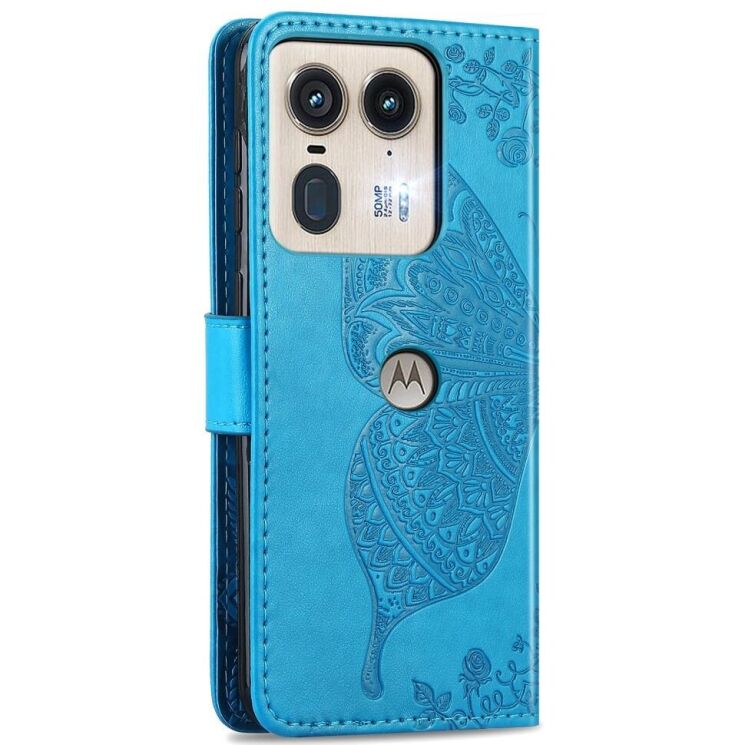 Чехол UniCase Butterfly Pattern для Motorola Edge 50 Ultra - Blue: фото 5 из 8