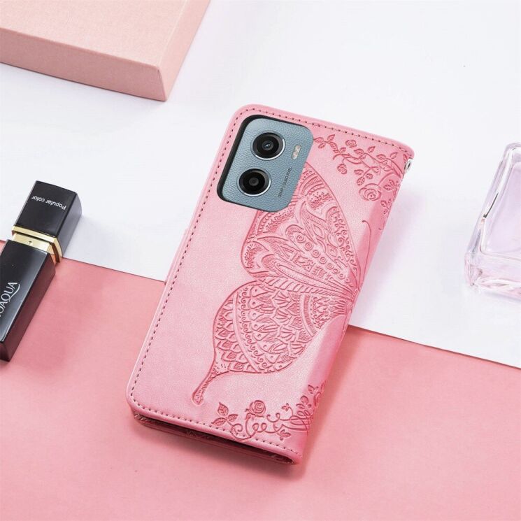 Чехол UniCase Butterfly Pattern для Motorola Moto G05 - Pink: фото 7 из 12