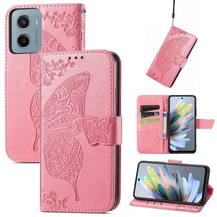 Чехол UniCase Butterfly Pattern для Motorola Moto G05 - Pink: фото 1 из 12