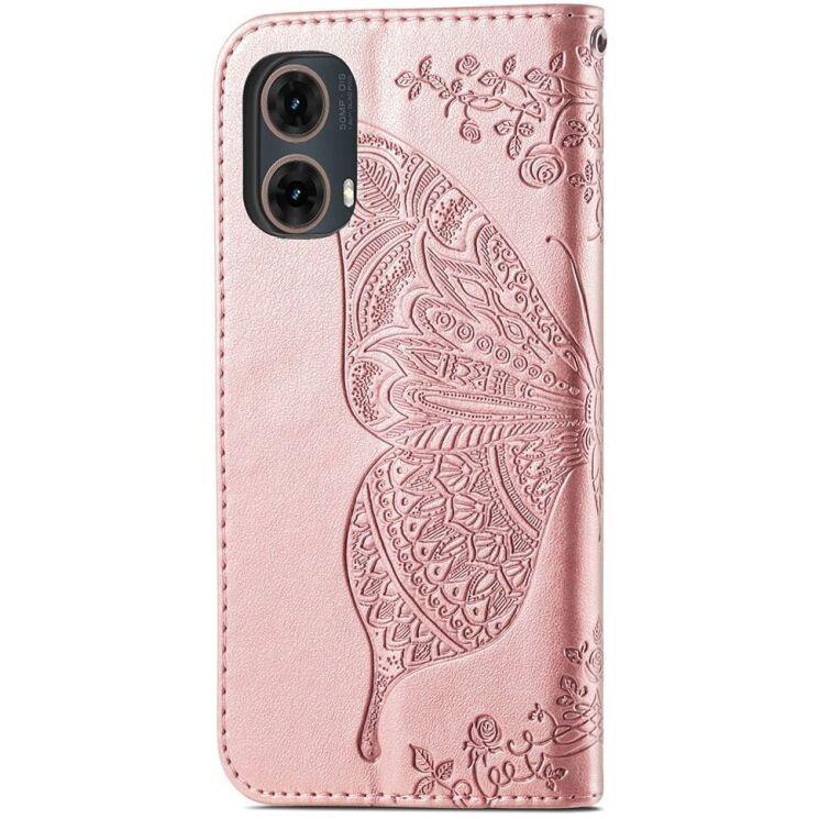 Чохол UniCase Butterfly Pattern для Motorola Moto G85 - Rose Gold: фото 5 з 6