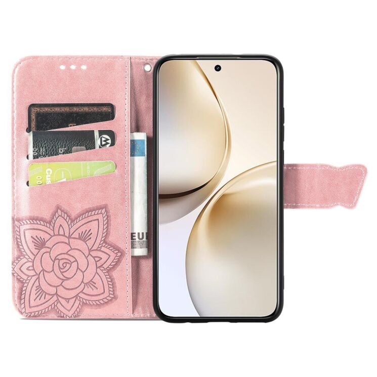 Чохол UniCase Butterfly Pattern для Realme 14 Pro Plus - Rose Gold: фото 3 з 9