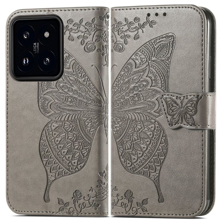 Чехол UniCase Butterfly Pattern для Xiaomi 14T - Grey: фото 1 из 5