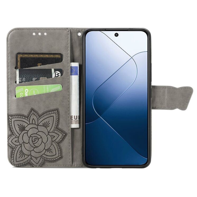 Чехол UniCase Butterfly Pattern для Xiaomi 14T - Grey: фото 2 из 5