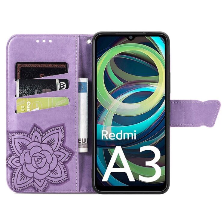 Чехол UniCase Butterfly Pattern для Xiaomi Redmi A3 - Light Purple: фото 2 из 8