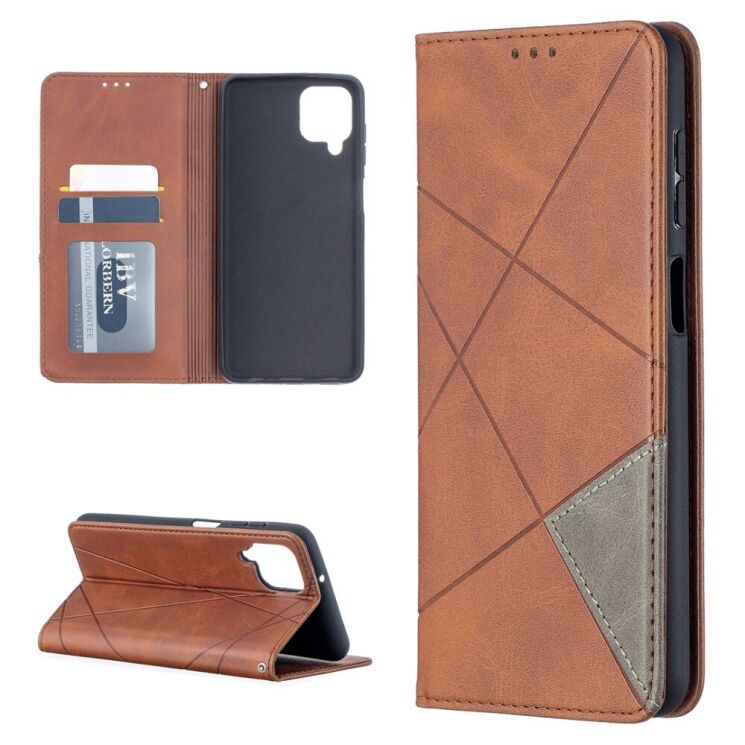 Чехол UniCase Geometric Pattern для Samsung Galaxy A12 (A125) / A12 Nacho (A127) / M12 (M127) - Coffee: фото 1 из 11