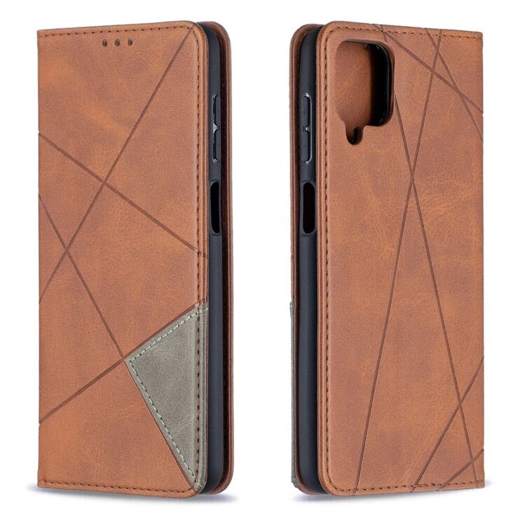 Чехол UniCase Geometric Pattern для Samsung Galaxy A12 (A125) / A12 Nacho (A127) / M12 (M127) - Coffee: фото 2 из 11