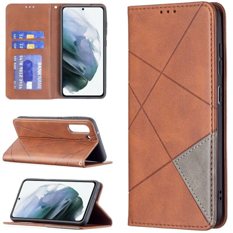 Чехол UniCase Geometric Pattern для Samsung Galaxy S21 FE (G990) - Coffee: фото 1 из 11