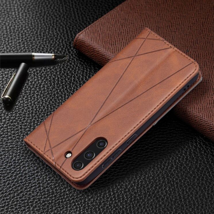 Чехол UniCase Geometric Pattern для Samsung Galaxy S21 FE (G990) - Coffee: фото 6 из 11