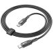 Кабель Hoco U120 Transparent Explore Type-C to Type-C 60W (1.2m) - Black (896160B). Фото 4 из 7