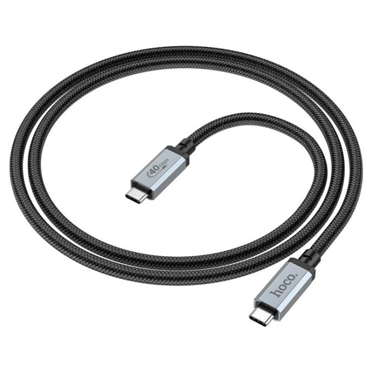 Кабель Hoco US05 Type-C to Type-C (100W, 1m) - Black: фото 3 з 8