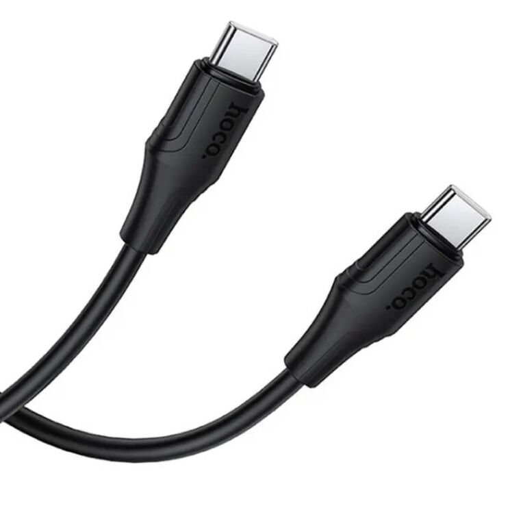 Кабель Hoco X124 Type-C to Type-C (60W, 3A, 1m) - Black: фото 2 з 6