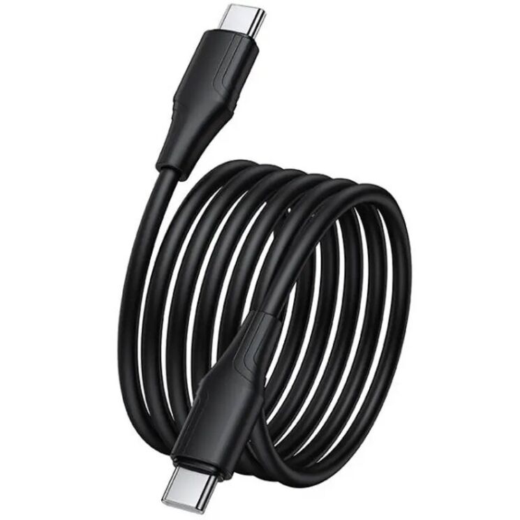 Кабель Hoco X124 Type-C to Type-C (60W, 3A, 1m) - Black: фото 3 з 6