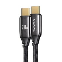 Кабель USAMS US-SJ580 Type-C to Type-C (240W, 1.2m) - Black: фото 1 из 16