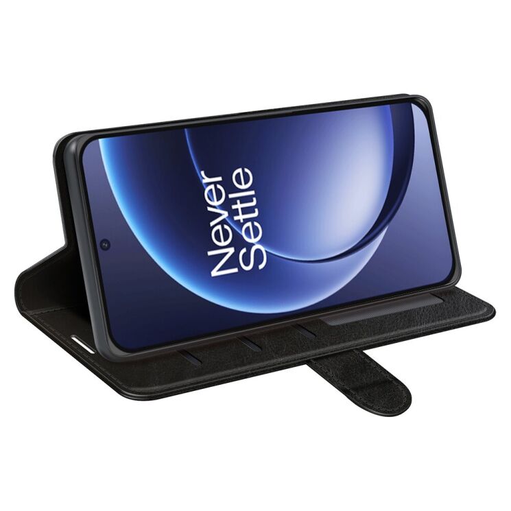 Классический чехол-книжка Deexe Wallet Style для OnePlus 15 - Black: фото 3 из 8