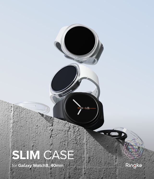 Комплект чехлов RINGKE Slim Case для Samsung Galaxy Watch 8 (40mm) 8800293856047 - Matte Black: фото 3 из 15