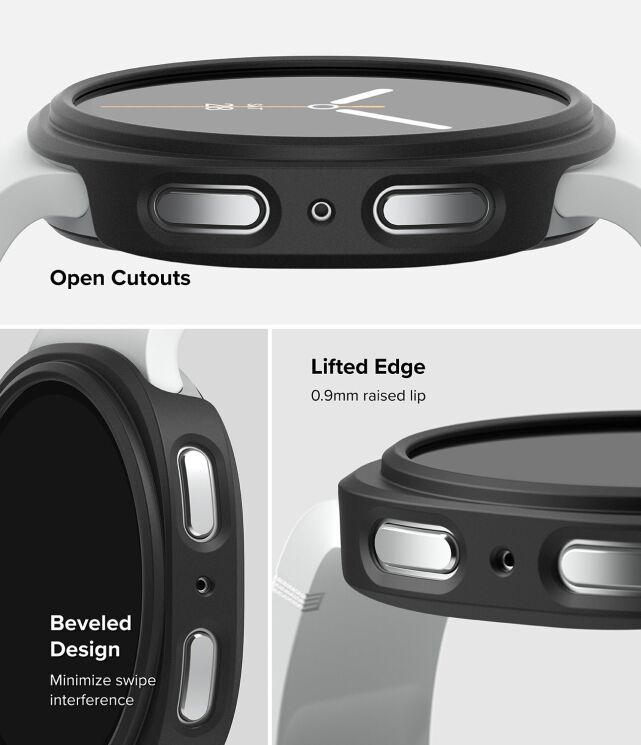 Комплект чехлов RINGKE Slim Case для Samsung Galaxy Watch 8 (40mm) 8800293856047 - Matte Black: фото 11 из 15