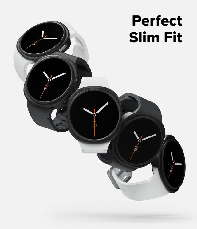 Комплект чехлов RINGKE Slim Case для Samsung Galaxy Watch 8 (40mm) 8800293856047 - Matte Black: фото 5 из 15