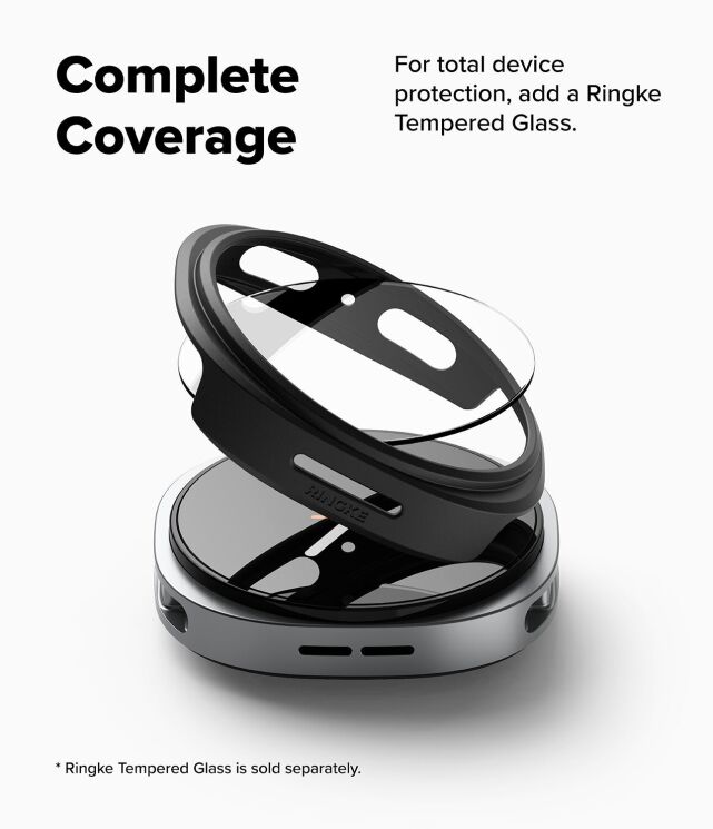 Комплект чехлов RINGKE Slim Case для Samsung Galaxy Watch 8 (40mm) 8800293856047 - Matte Black: фото 10 из 15
